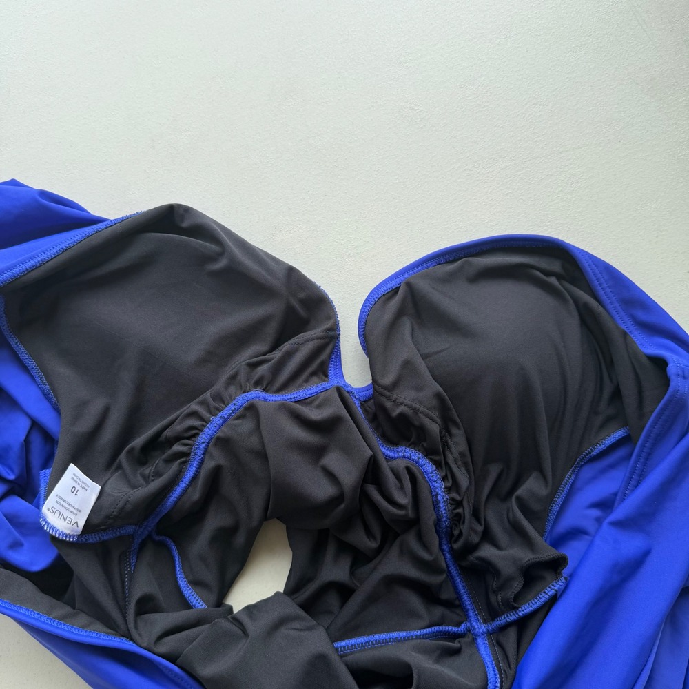 Venus 10 Royal Blue Deep V-Neck Flutter Kimono Sleeve Keeley, One Piece Swimsuit - Picture 5 of 14